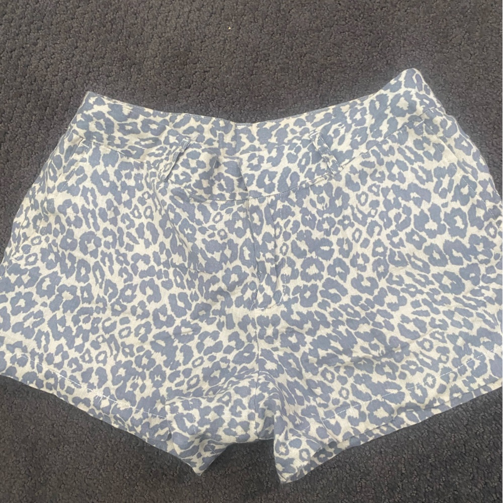 Cynthia Rowley Leopard Print Linen Shorts